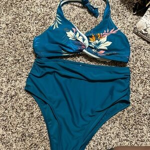 Floral halter bikini